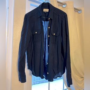 Black and Navy Long Sleeve Flannel